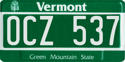 VT license plate OCZ537