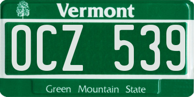 VT license plate OCZ539