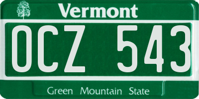 VT license plate OCZ543
