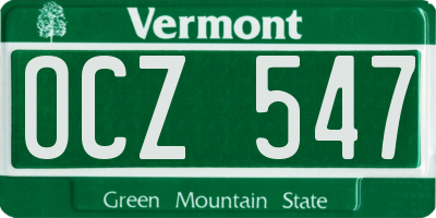 VT license plate OCZ547