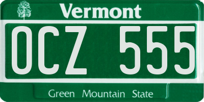 VT license plate OCZ555