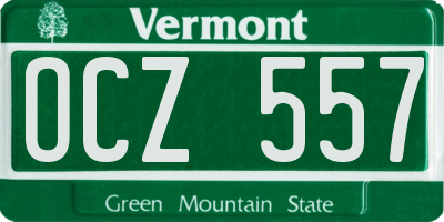 VT license plate OCZ557