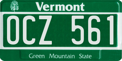 VT license plate OCZ561