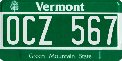 VT license plate OCZ567