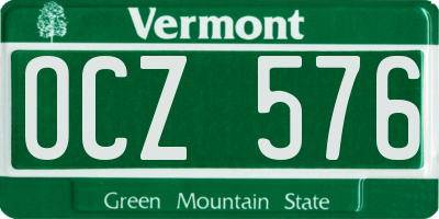 VT license plate OCZ576