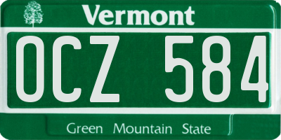 VT license plate OCZ584