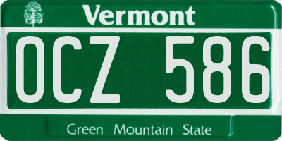 VT license plate OCZ586