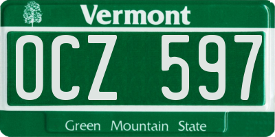 VT license plate OCZ597