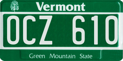 VT license plate OCZ610