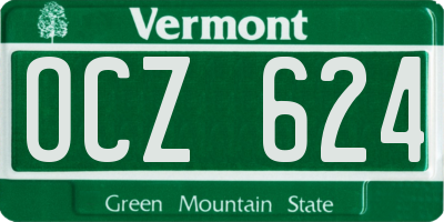 VT license plate OCZ624