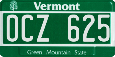 VT license plate OCZ625