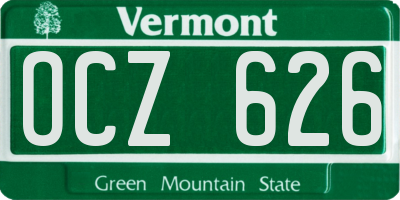 VT license plate OCZ626