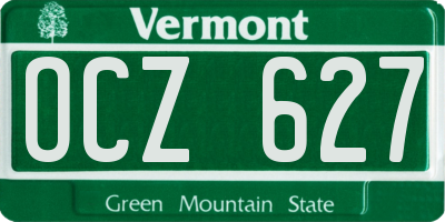 VT license plate OCZ627