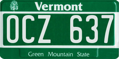 VT license plate OCZ637