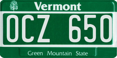 VT license plate OCZ650
