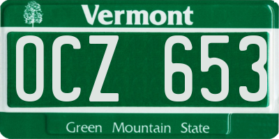 VT license plate OCZ653