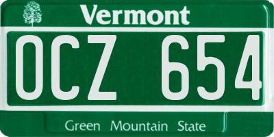 VT license plate OCZ654