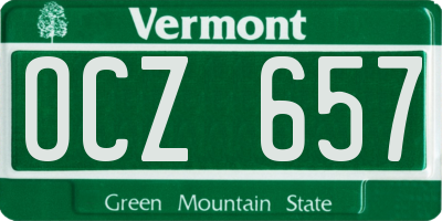 VT license plate OCZ657