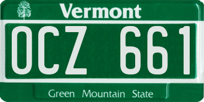 VT license plate OCZ661