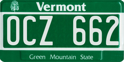 VT license plate OCZ662