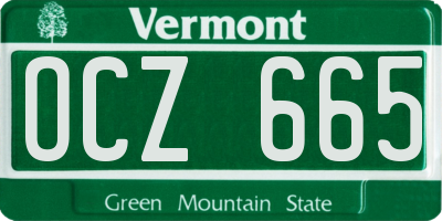 VT license plate OCZ665