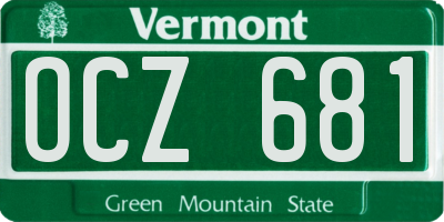 VT license plate OCZ681