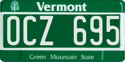 VT license plate OCZ695