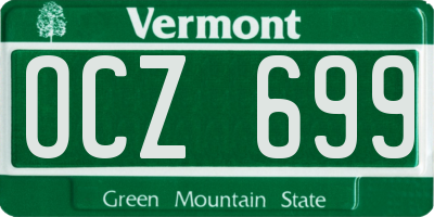VT license plate OCZ699