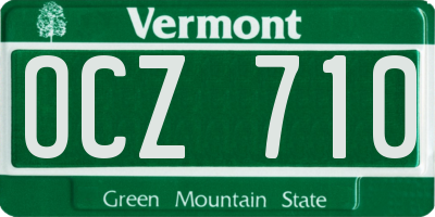 VT license plate OCZ710