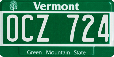 VT license plate OCZ724
