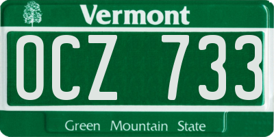VT license plate OCZ733