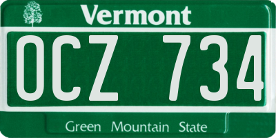 VT license plate OCZ734