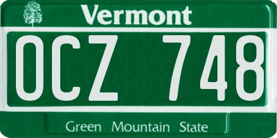 VT license plate OCZ748