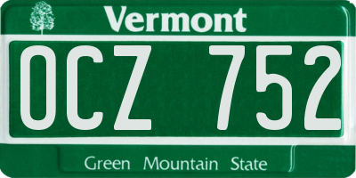 VT license plate OCZ752