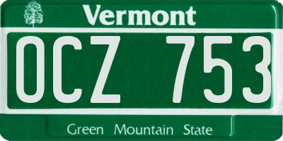 VT license plate OCZ753
