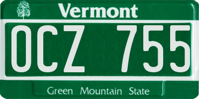 VT license plate OCZ755