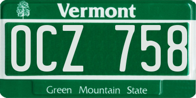VT license plate OCZ758