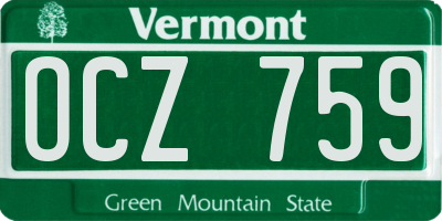 VT license plate OCZ759