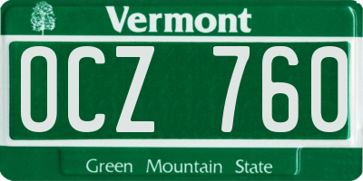 VT license plate OCZ760