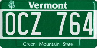 VT license plate OCZ764