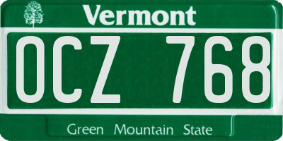 VT license plate OCZ768