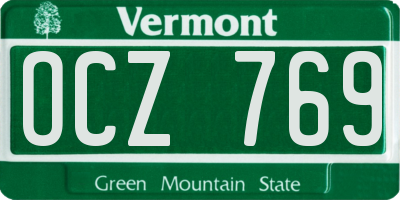 VT license plate OCZ769