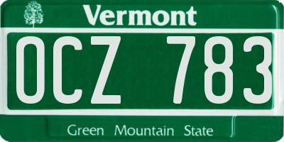 VT license plate OCZ783