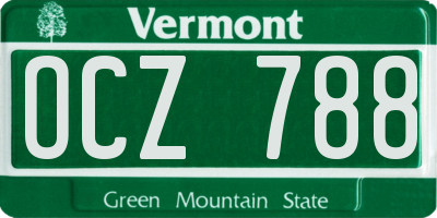VT license plate OCZ788