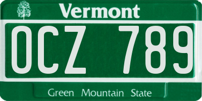 VT license plate OCZ789