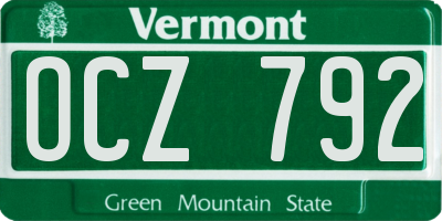 VT license plate OCZ792