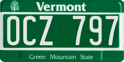 VT license plate OCZ797