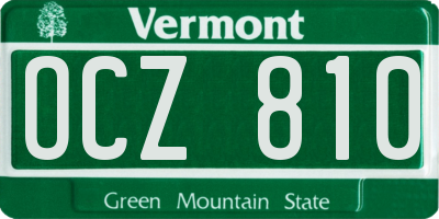 VT license plate OCZ810