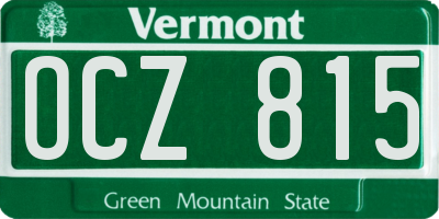 VT license plate OCZ815