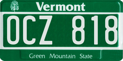 VT license plate OCZ818